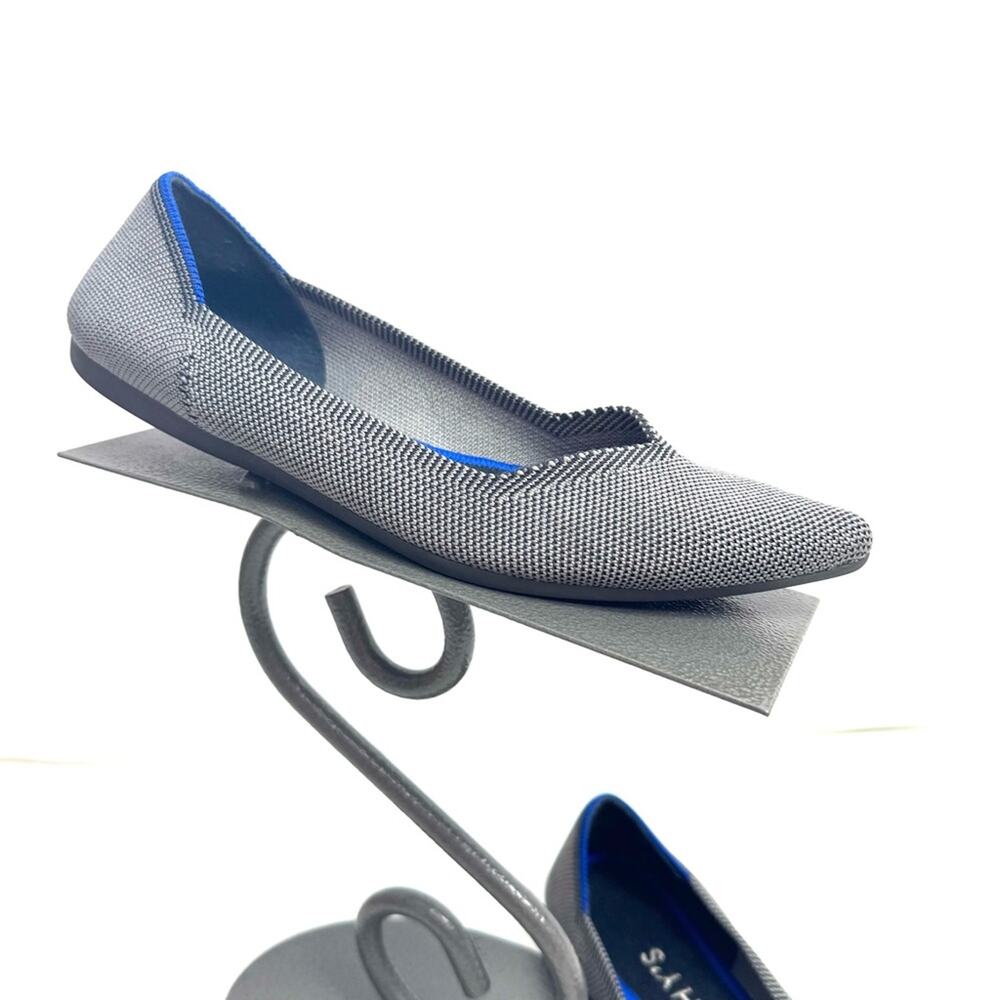 Rothys The Point Gray Knit Flats Shoes Size 7